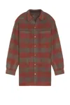 Rick Owens Oversized Outershirt In Brown