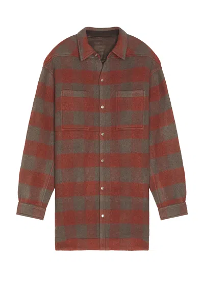 Rick Owens Oversized Outershirt In Brown
