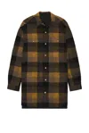 Rick Owens Man Shirt Mustard Size 38 Virgin Wool In Honey Plaid