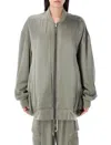 Rick Owens Oversized Peter Bomber Jacket With Smooth Finish In Grey