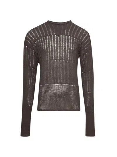 Rick Owens Oversized Pull Knit Sweater Dust In Grey