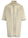 Rick Owens Oversized Shirt With Check Pattern Classic Beige In Gray