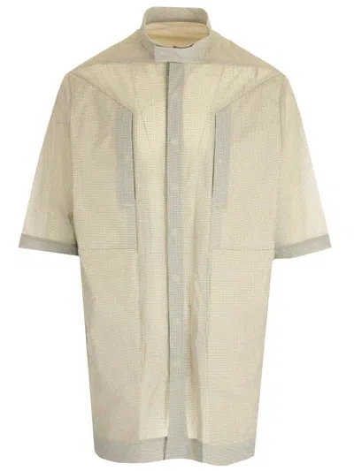 Rick Owens Oversized Shirt With Check Pattern Classic Beige In Gray