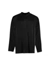Rick Owens Oversized Snap Collar Faun Shirt Black In Black