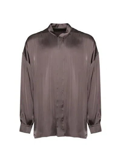 Rick Owens Oversized Snap Collar Faun Shirt Dust