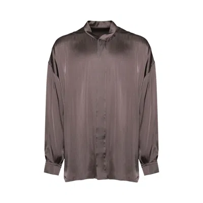 Pre-owned Rick Owens Oversized Snap Collar Faun Shirt 'dust' | Brown | Men's Size 50