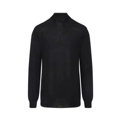 RICK OWENS RICK OWENS OVERSIZED TURTLE BLACK WOOL PULLOVER