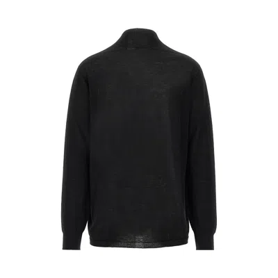 Rick Owens Oversized Turtleneck Sweater In Black
