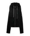 Rick Owens Oversized Zip-up Hoodie In Black