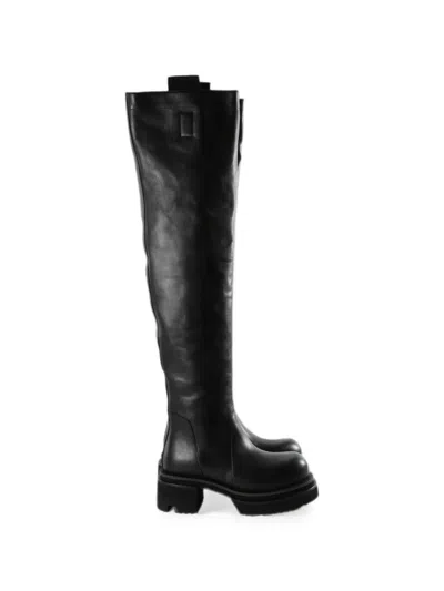 Rick Owens Over-the-knee Platform Boots In Black