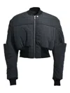 Rick Owens Padded Bomber Jacket In Black