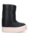 Rick Owens Round Toe Ankle Boots With Contrast Sole In Black