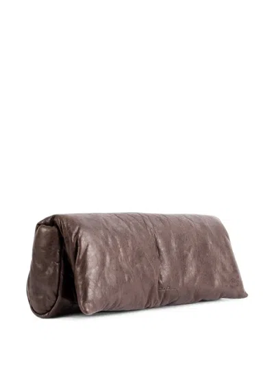 Rick Owens Padded Clutch Bag In Brown