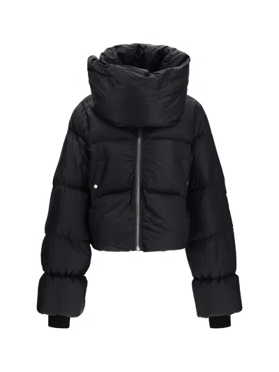 Rick Owens Padded Funnel Neck Down Jacket In Black
