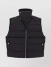 Rick Owens Padded High Collar Vest With Side Pockets In Blue