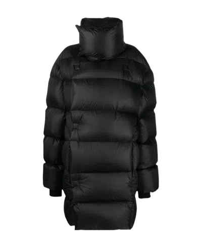 Rick Owens Padded High-neck Coat In Black