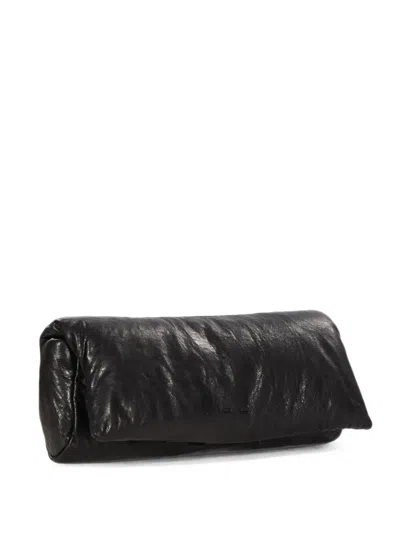Rick Owens Padded Leather Clutch Bag In Black