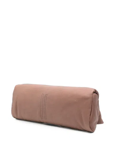Rick Owens Padded Leather Clutch Bag In Brown