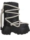 Rick Owens Quilted Padded Leather Lace-up Boots In Black