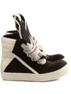 Rick Owens Jumbolace Geobasket Leather Shoes In Brown