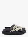 Rick Owens Leather Flat Sandals With Adjustable Strap And Shark-tooth Sole In Multi