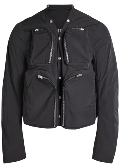 Rick Owens Padded Nylon Cargo Jacket In Black