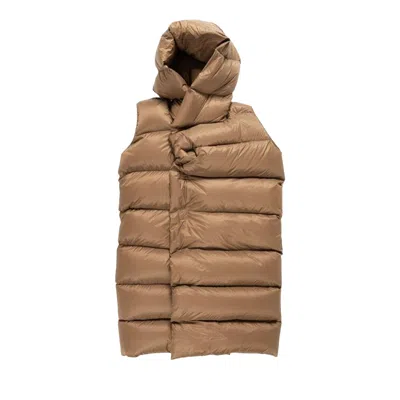 Pre-owned Rick Owens Padded Sleeveless Coat 'fawn' | Grey | Women's Size 40