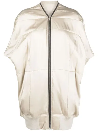 Rick Owens Padded Zip-up Jacket In Neutrals