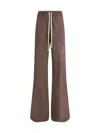 Rick Owens High Waist Wide Leg Trousers In Mahogany