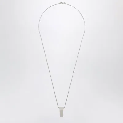 Rick Owens Palladium Brass Trunk Pendant Necklace In Metal