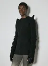 Rick Owens Panel Construction Knit Sweater In Black
