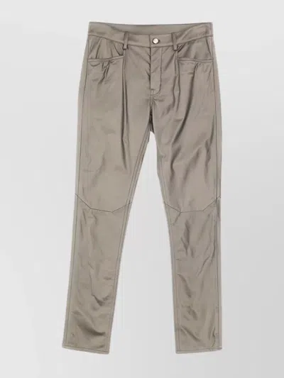 Rick Owens Panel Design Jeans With Front And Back Pockets In Gray