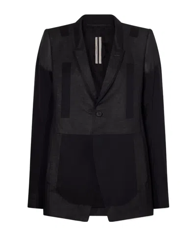 Rick Owens Paneled Cotton Blazer In Black