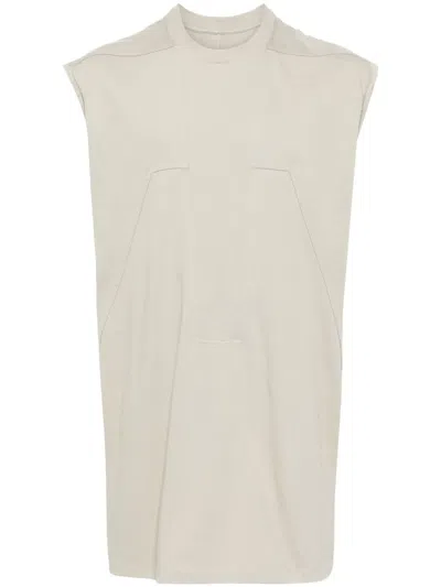 Rick Owens Panelled Cotton Vest In Grey
