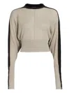 Rick Owens Panelled Crop Sweater In Neutral