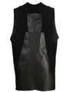 Rick Owens Panelled-design Cotton Tank Top In Black