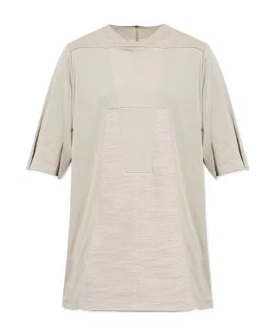Rick Owens Panelled-design Organic Cotton T-shirt In Nude