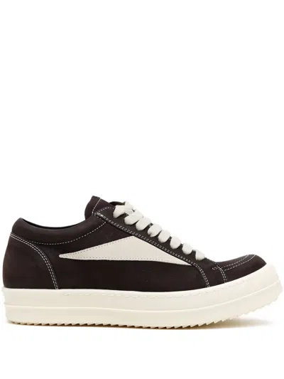 Rick Owens Panelled Lace-up Sneakers In Black