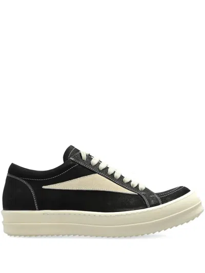 Rick Owens Panelled Lace-up Sneakers In Black
