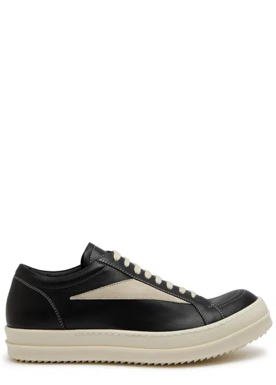 Rick Owens Panelled Leather Sneakers In Black