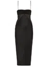Rick Owens Panelled Satin Midi Slip Dress In Black
