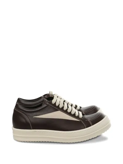 Rick Owens Panelled Sneakers In Brown