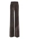 Rick Owens Wide-leg Trousers With Ribbed Waistband In Brown