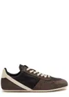 Rick Owens Panelled Suede And Leather Sneakers In Black