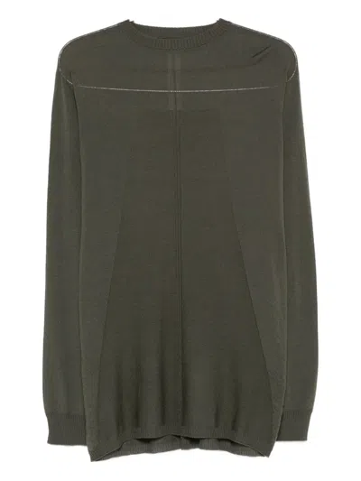 Rick Owens Panelled Wool Jumper In Green