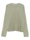 Rick Owens Panelled Wool Sweater In Green