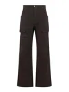 Rick Owens Stefan Flared Grain De Poudre Wool Cargo Trousers In Gray