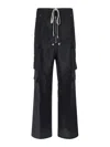 Rick Owens Wide-leg Trousers With High Waist And Utility Pockets In Black