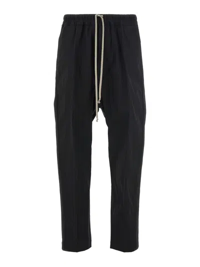 Rick Owens Drawstring Long Pants In Black