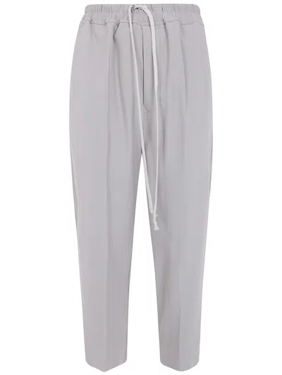 Rick Owens Pantaloni Cropped "drawstring Astaires" In Gray
